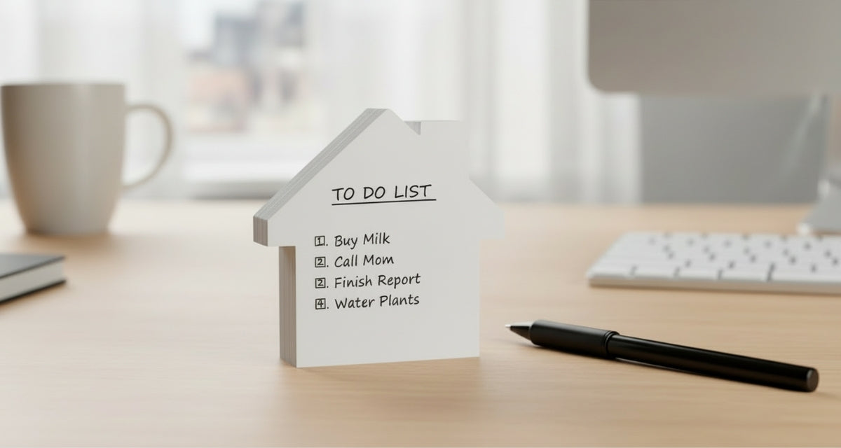 SHAPES ETC. Sticky Shape Notepad - House