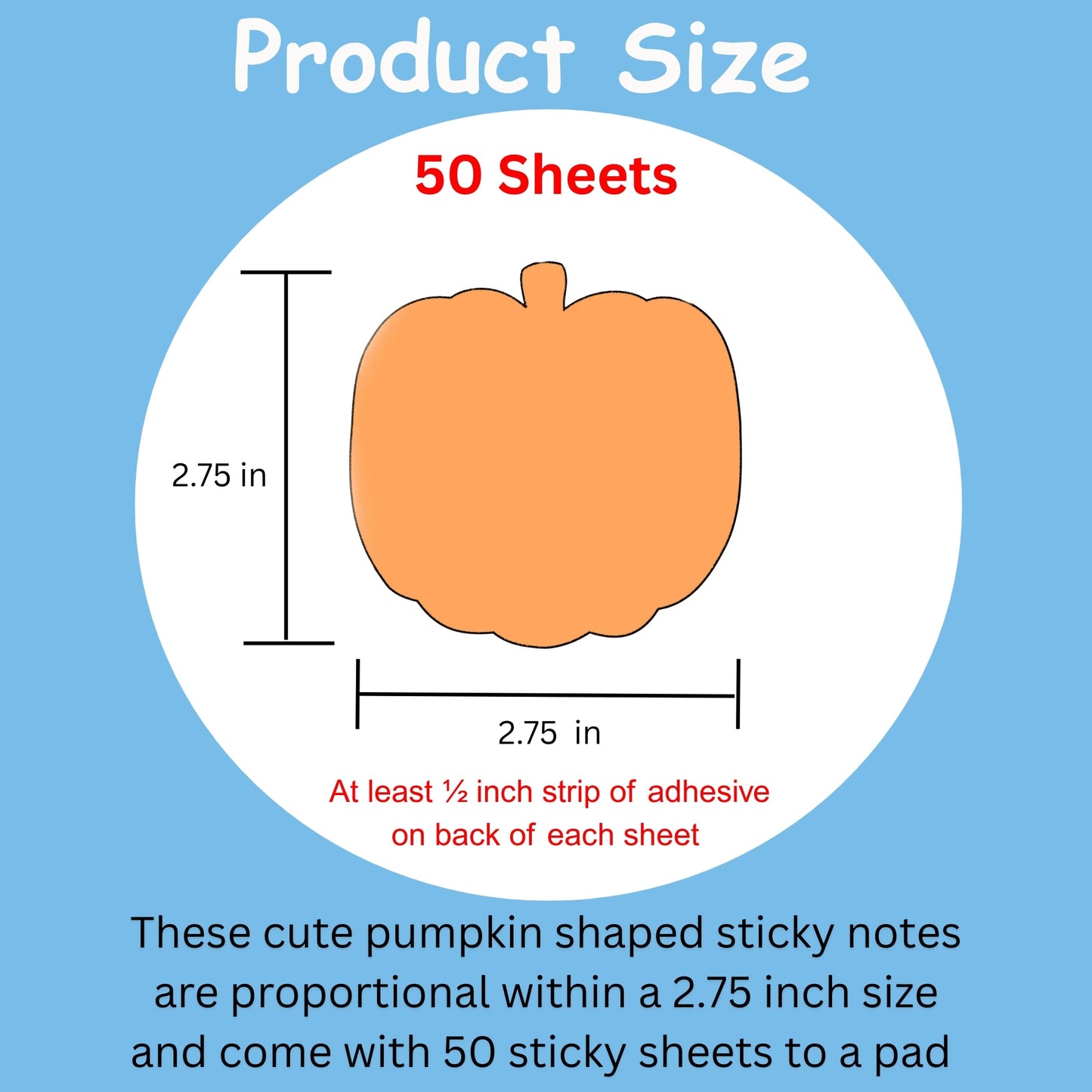 SHAPES ETC. Sticky Shape Notepad - Pumpkin