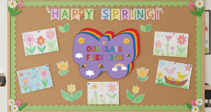 SHAPES ETC. Butterfly Assorted Color Super Cut-Outs- 8” x 10”