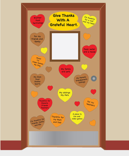 SHAPES ETC. Holiday Thanksgiving Heart  Small Assorted Color Cut-Outs - 2.5in