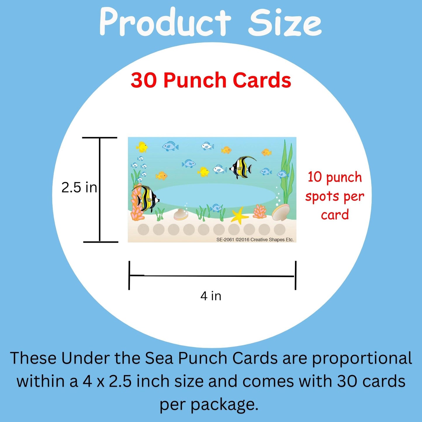 SHAPES ETC. Incentive Punch Cards - Under the Sea
