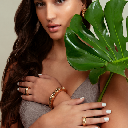 Nathalia Sculpted Hammered Cuff Bracelet Silver