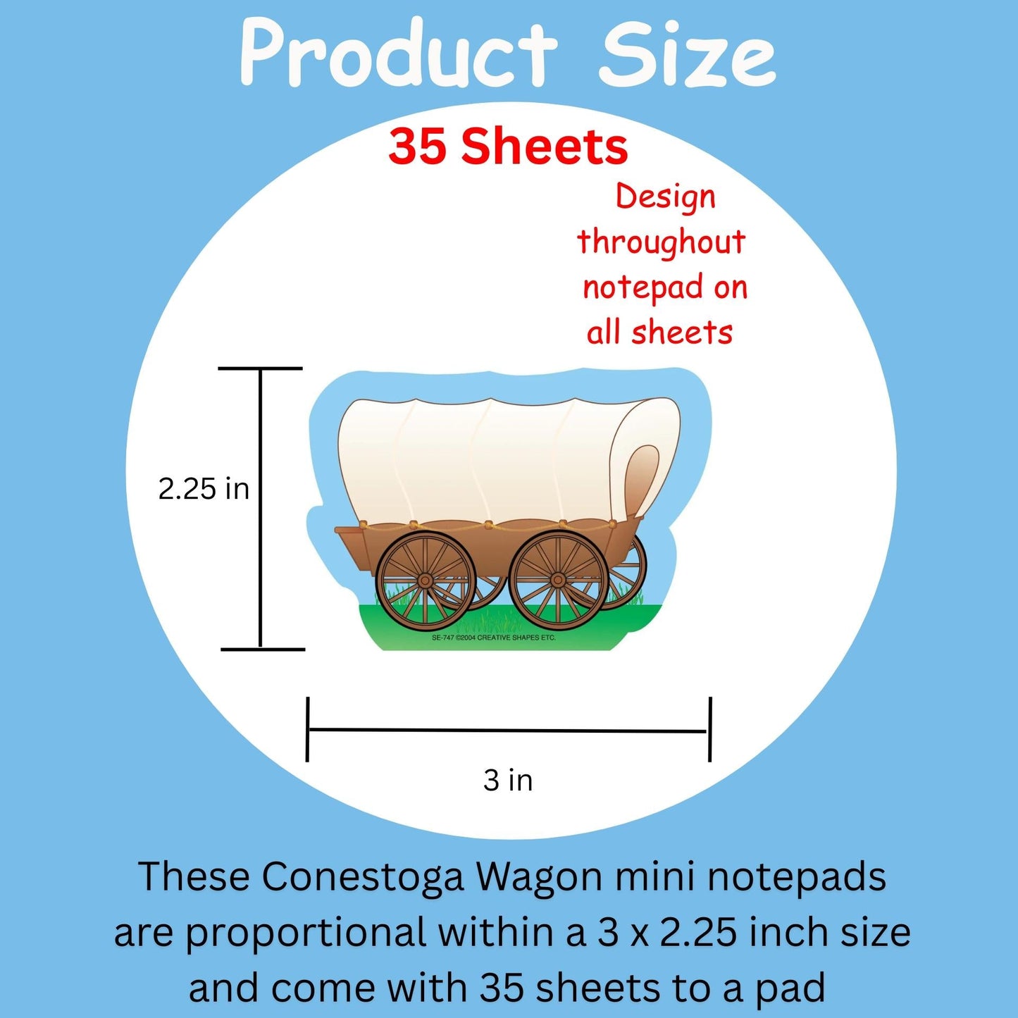 SHAPES ETC.SHAPES ETC. Mini Notepad - Conestoga Wagon