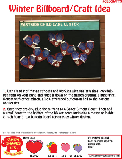 SHAPES ETC. Mitten Assorted Color Creative Cut-Outs- 5.5"