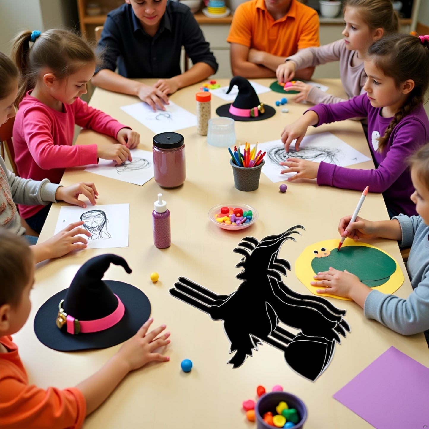 SHAPES ETC. Small Single Color Creative Foam Cut-Outs - Witch