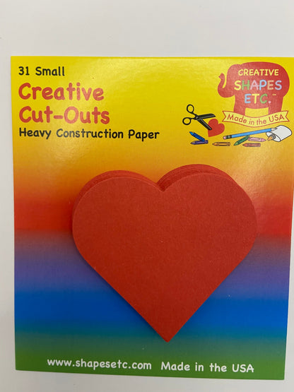 SHAPES ETC. Small Single Color Cut-Out - Heart