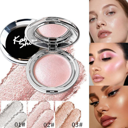 3-Piece Sun-Kissed Bronzer & Highlighter Set | Diamond Flash & Pearlescent Glow! Mashed Potato Cream Formula - Long-Lasting & Non-Smudged. Rose Gold Case for Face Brightening & Contouring!