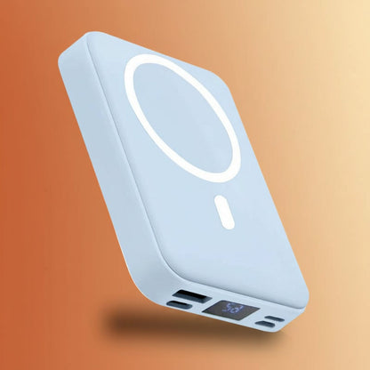 10000Mah Magnetic Power Bank,Foldable Wirelessportable Charger with LED Display,Fast Charging Foriphone 17/16/15/14/13/12 Pro/Pro Max/Plus, Compact Silicone