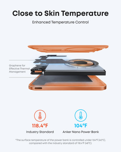 Black Anker Nano Power Bank 5K with MagGo Slim design, compact portable charger for smartphones and devices.