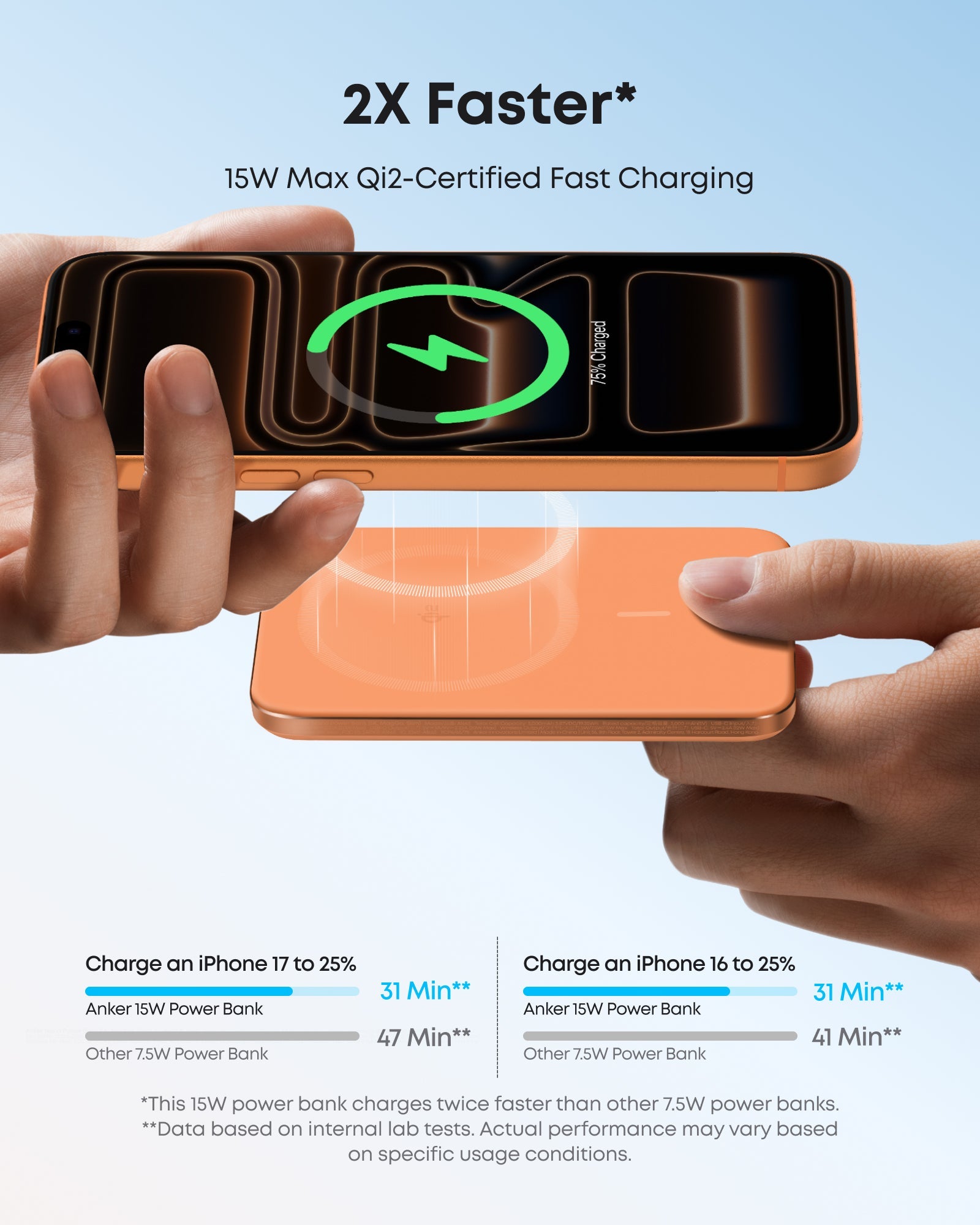 Black Anker Nano Power Bank 5K with MagGo Slim design, compact portable charger for smartphones and devices.