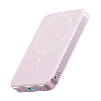 Black Anker MagGo Power Bank 10K Slim portable charger with magnetic attachment and compact design for on-the-go charging.