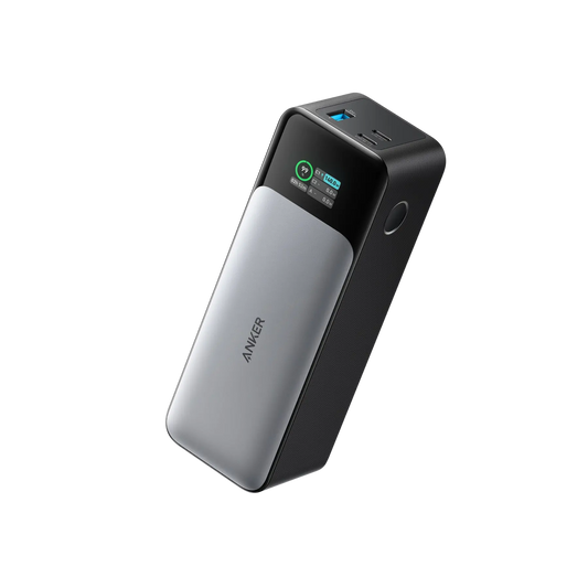 Anker 737 PowerCore 24K portable power bank for charging devices, with sleek design and multiple USB ports.