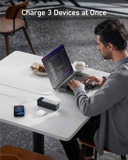 Anker 737 PowerCore 24K portable charging bank in black, designed for high-capacity mobile device charging.