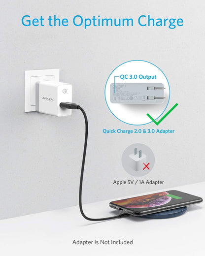 Black Anker 313 wireless charging pad for charging devices, sleek and compact design for convenient wireless power.