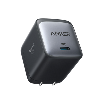 Anker 715 Nano II 65W charging-only black USB-C wall charger with compact design and single port.