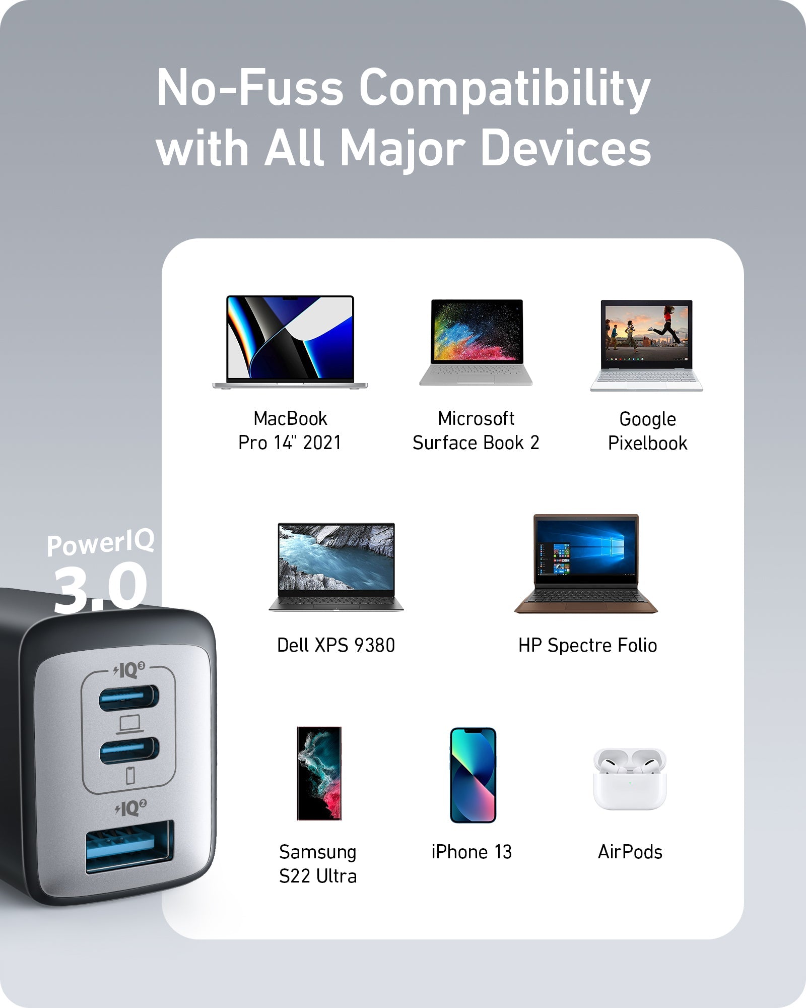 Anker 735 Nano II 65W charger 2-pack, compact black charging devices for smartphones and tablets.
