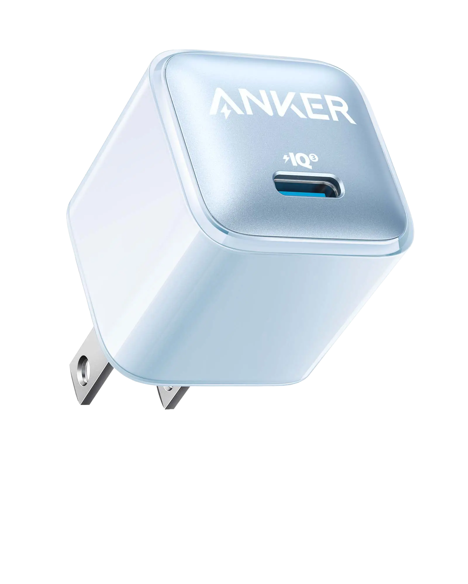 Anker Nano 20W charger in black, compact design for fast charging smartphones and devices.
