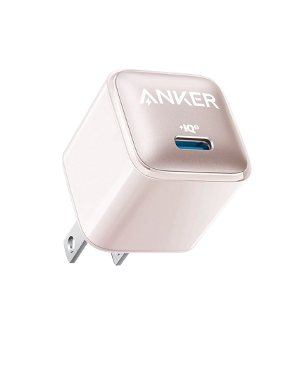Anker Nano 20W charger in black, compact and portable charging device with USB-C port for fast power delivery.