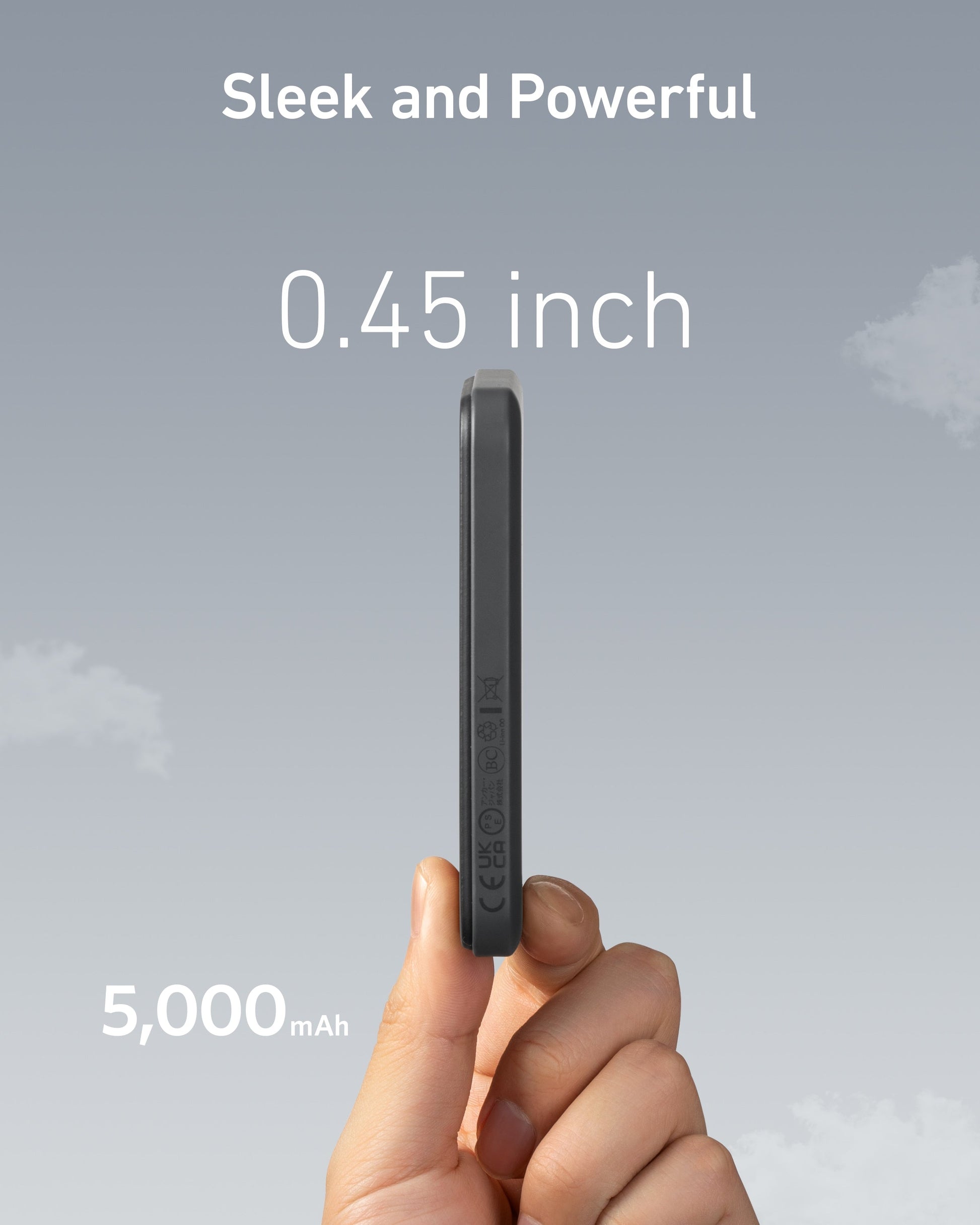 Anker 621 Magnetic Battery MagGo in interstellar gray, portable charging device with magnetic attachment for smartphones.