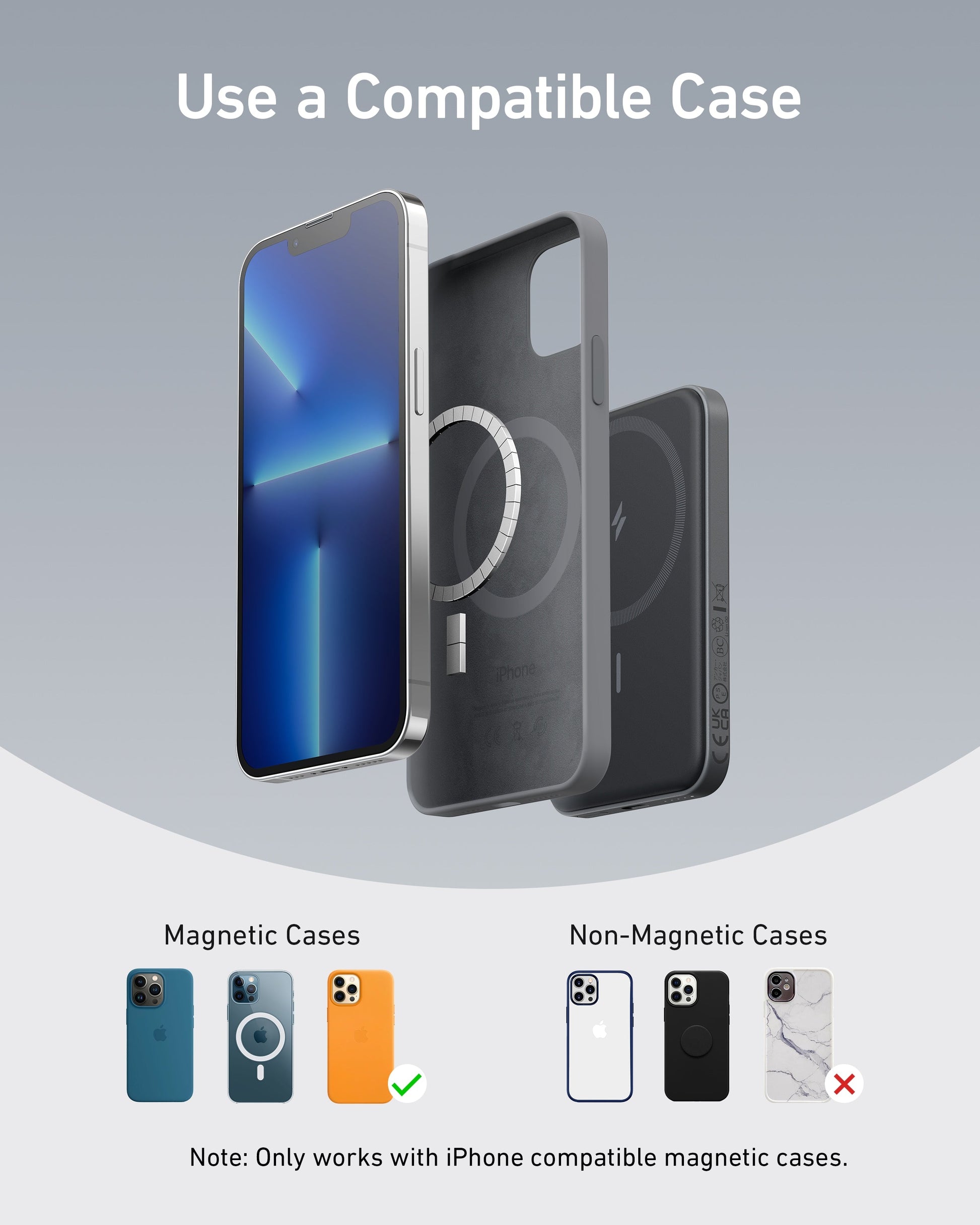 Anker 621 Magnetic Battery MagGo in interstellar gray, showing a compact portable magnetic charging device with sleek design.
