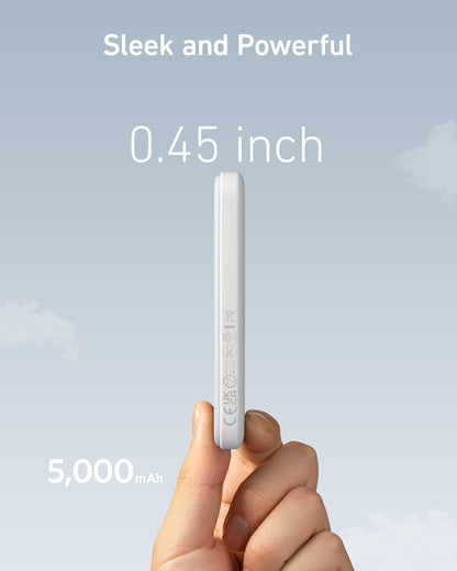 Anker 621 MagGo Magnetic Battery in Interstellar Gray, compact charging device with magnetic attachment for smartphones.