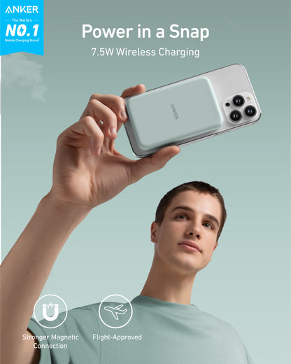 Anker 621 Magnetic Battery MagGo in interstellar gray, compact portable charging device with magnetic attachment.