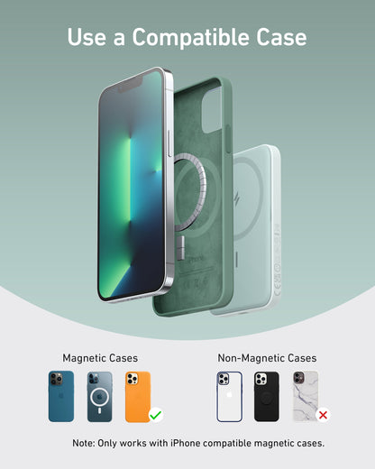 Anker 621 Magnetic Battery MagGo in interstellar gray, compact portable charging device with magnetic attachment.