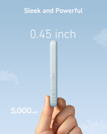 Anker 621 Magnetic Battery MagGo in interstellar gray, compact portable power bank with magnetic charging capability.