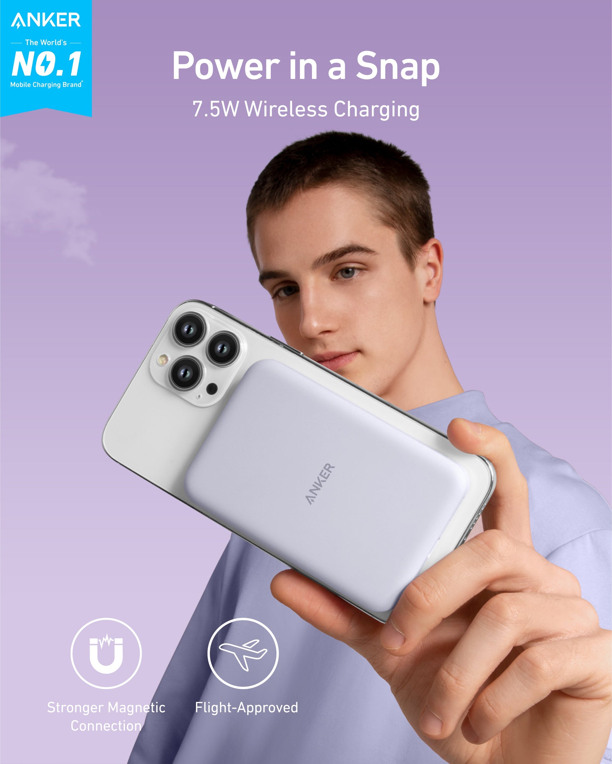 Anker 621 Magnetic Battery MagGo in interstellar gray, compact portable charging device with magnetic attachment.