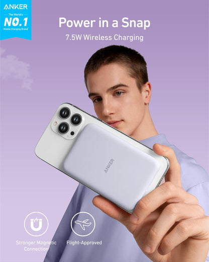 Anker 621 Magnetic Battery MagGo in interstellar gray, compact portable charging device with magnetic attachment.