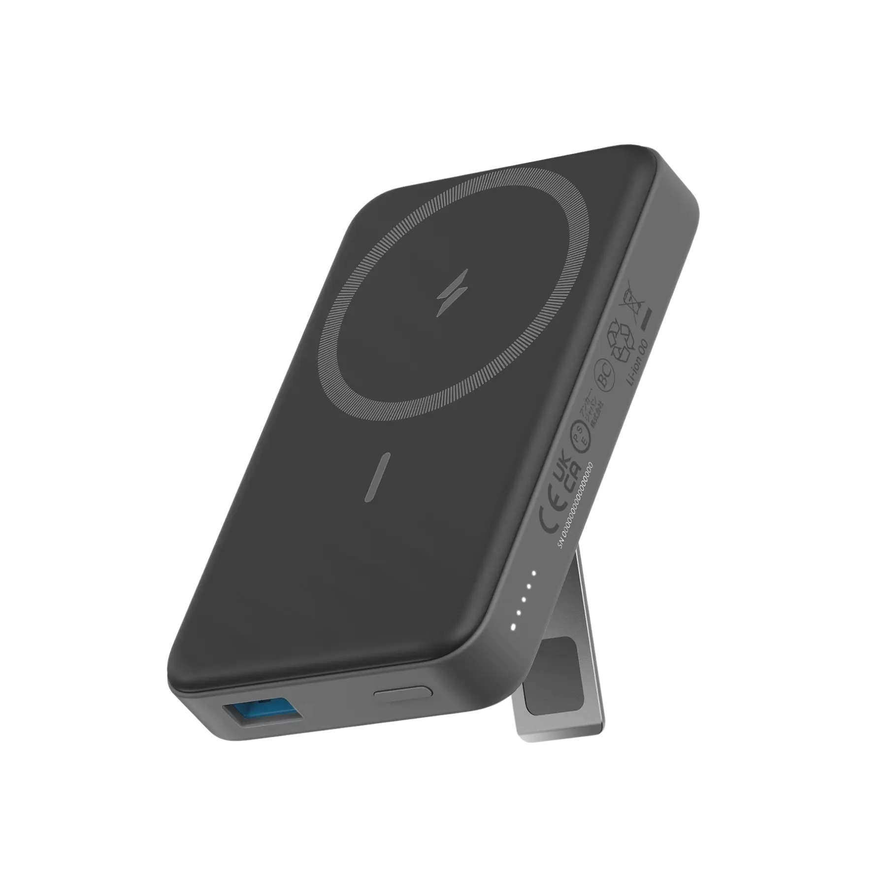 Anker 633 Magnetic Battery charging device in interstellar gray with magnetic attachment for portable charging.