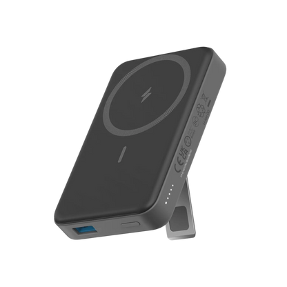 Anker 633 Magnetic Battery charging device in interstellar gray with magnetic attachment for portable charging.