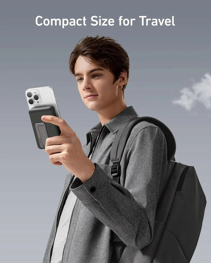 Anker 633 Magnetic Battery in Interstellar Gray, compact portable charger with magnetic attachment for easy charging.