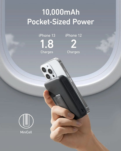 Anker 633 Magnetic Battery in Interstellar Gray, compact charging accessory with magnetic connection for portable power.