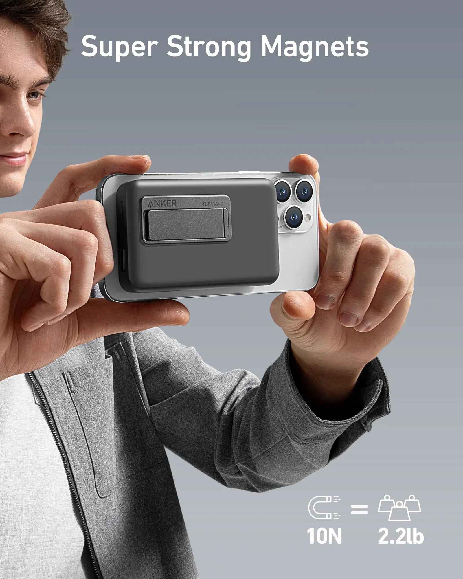 Anker 633 Magnetic Battery charger in interstellar gray with a sleek compact design for on-the-go charging.