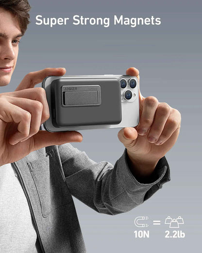 Anker 633 Magnetic Battery charger in interstellar gray with a sleek compact design for on-the-go charging.