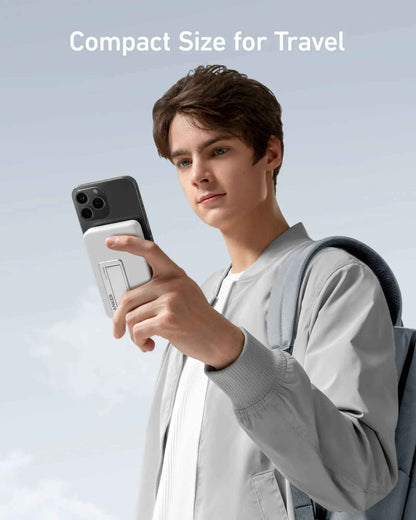 Anker 633 Magnetic Battery in interstellar gray, compact charging device with magnetic attachment for convenient power on the go.