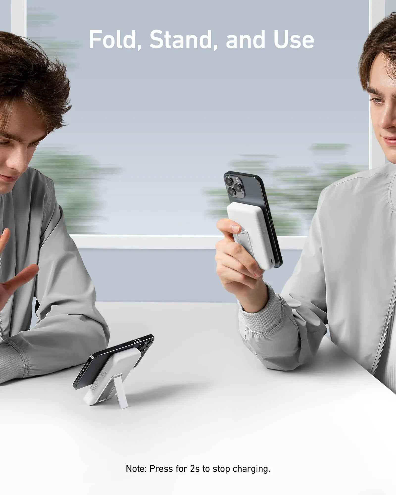 Anker 633 Magnetic Battery charging device in interstellar gray, designed for portable magnetic charging.
