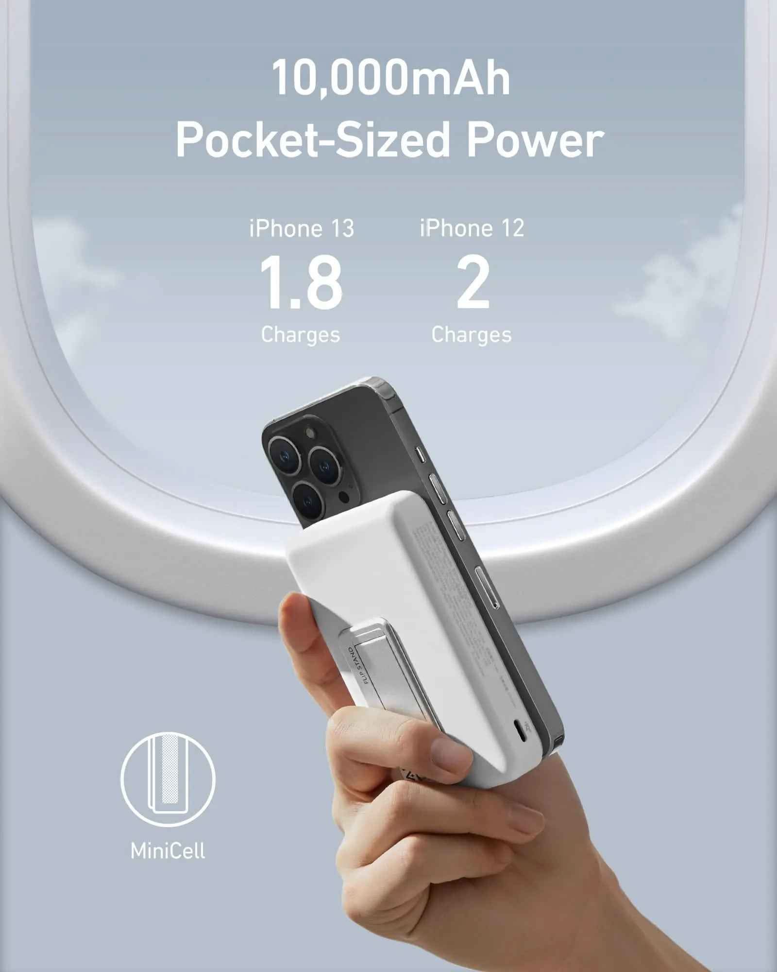 Anker 633 Magnetic Battery in Interstellar Gray for charging, featuring magnetic connection and compact portable design.