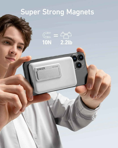 Anker 633 Magnetic Battery charging device in interstellar gray, designed for easy magnetic attachment and portable power.