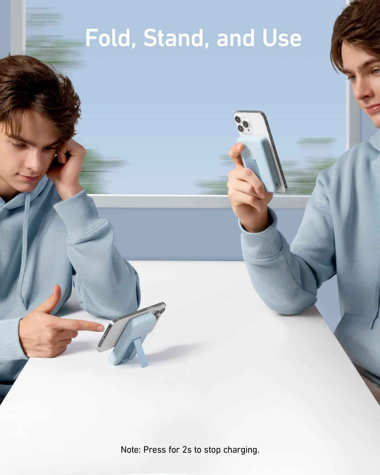 Anker 633 Magnetic Battery in interstellar gray, compact charging device with magnetic attachment for smartphones.