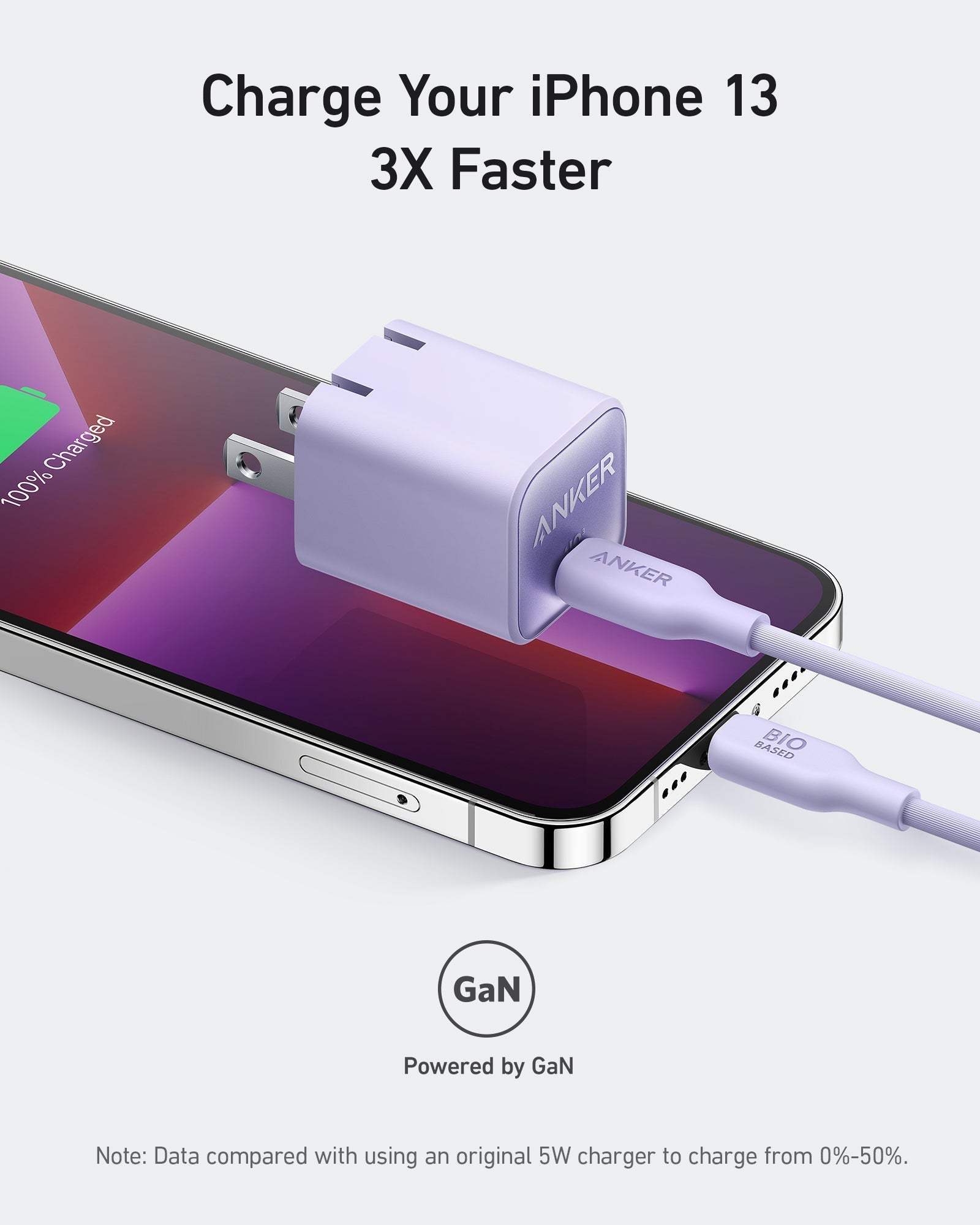 Anker Nano 30W charging-only USB-C wall charger in sleek black, compact design for fast device charging.