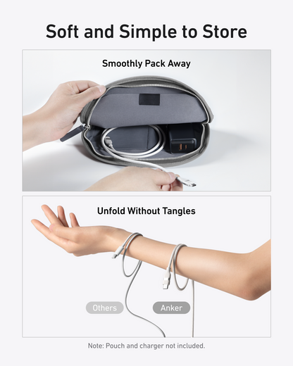 Anker 25K 165W laptop power bank in space black with built-in and retractable cables for portable charging.