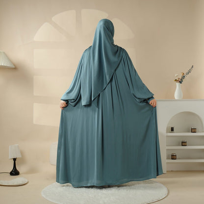 Archive Piece Pleated Shoulder Crinkle Open Abaya - MP047 (Size M Only)