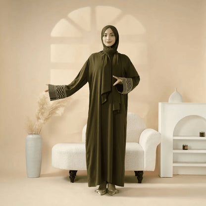 Archive Piece Portable Pocket Headscarf Dress Abaya - MP042 (Size Free Size Only)