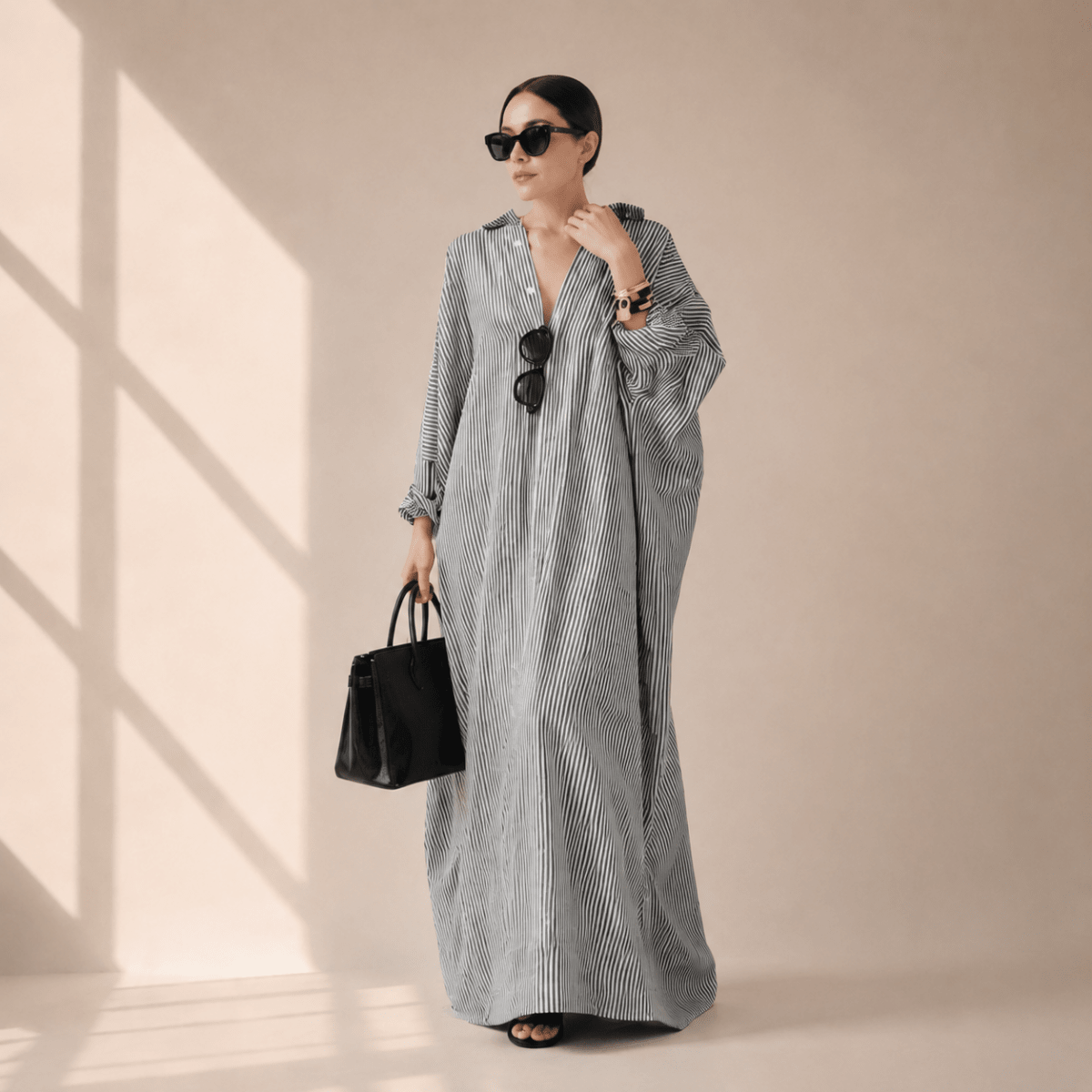 Archive Piece Striped Oversized Shirt Maxi Dress - MP019 (Size S Only)