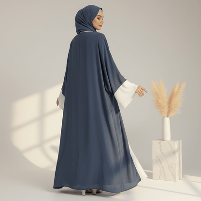 Archive Piece Two-Tone Chiffon Open Abaya - MP015 (Size M Only)