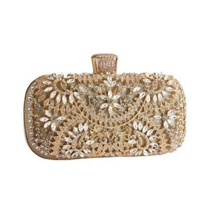 Artisan Crystal-Flower Evening Clutch Luxury Glitter Handbag for Couture & Galas (MAC274)