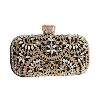 Artisan Crystal-Flower Evening Clutch Luxury Glitter Handbag for Couture & Galas (MAC274)