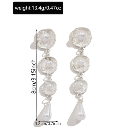 Artistic Asymmetric Pearl Drop Earrings (MAC325)